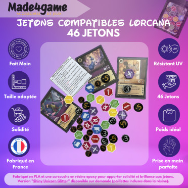 Kit de 46 jetons compatibles avec Lorcana