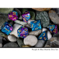 Purple & Blue Marble Dice Set 0