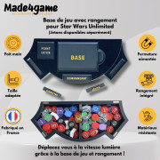 Base de jeu avec rangement compatible "Star Wars Unlimited" - Argent