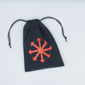 Flat black dice bag - red chaos star motif 1