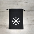 Flat black dice bag - white chaos star motif 1