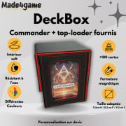 DeckBox Commander 100+ avec Toploader - Noir et rouge