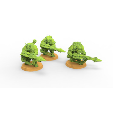 Green Skin - x3 Rocket Commando - Malicious Mini's