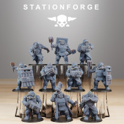 Station Forge - Légion de Fer – 3x Grimguard Mutants Bullogres Hand Weapons