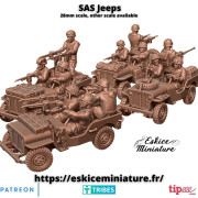 Eskice Miniature – WWII – 1x SAS Jeeps - 28mm