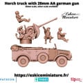 Eskice Miniature – WWII – Horch truck with 20mm AA german gun - 28mm 1