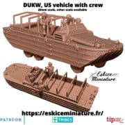 Eskice Miniature – WWII – DUKW, US vehicle with crew - 28mm