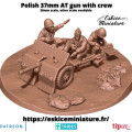 Eskice Miniature – WWII – Polish 37mm AT gun with crew - 28mm 0