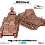 Eskice Miniature – WWII – AMR33 tank with pilot - 28mm