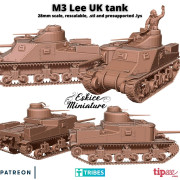 Eskice Miniature – WWII – M3 Lee tank with pilot - 28mm