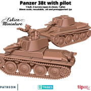 Eskice Miniature – WWII – Panzer 38t with pilot - 28mm