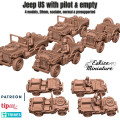 Eskice Miniature – WWII – Jeep US WW2 with pilot - 28mm 0