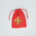 Flat red dice bag with fleur-de-lis motif 2