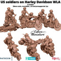 US soldiers on Harley Davidson WLA - 3D 0