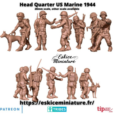 Officiers et NCO US Marines 1944 - Fichiers 3D