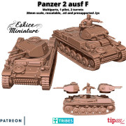 Panzer II ausf F with pilot - 3D