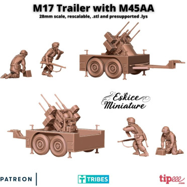 M45 AA on M17 trailer - 3D