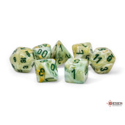 Marble Mega-hedral Green/dark green 7-Die Set