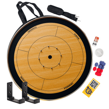 Pack Crokinole Complet + Sac de Transport & Kit de fixation mural