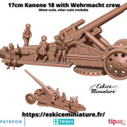 K18 Kanone 17cm and crew - 3D