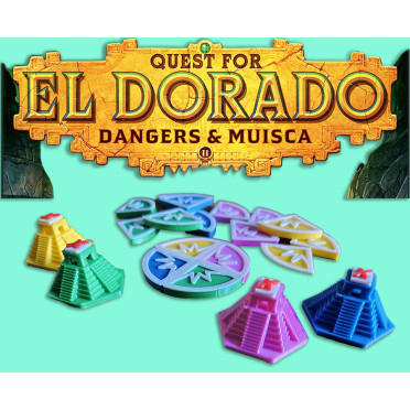 Upgraded tiles for the quets for El Dorado: Dangers & Muisca board game expansion