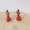 Meeple and dice earrings 2