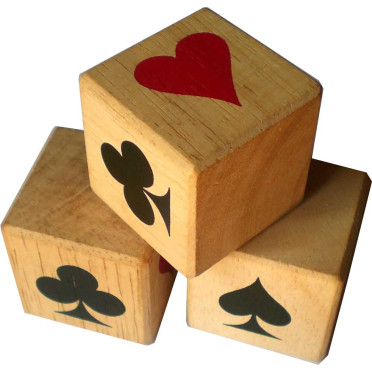 Big wooden dice for Belote game