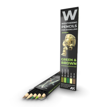 Weathering Pencils - Green & Brown: Shading & Effects Set