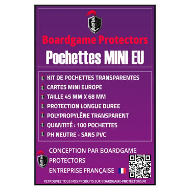 100 Pochettes Mini Europe 45x68mm | Boardgame Protectors