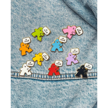 Colored Meeple Enamel Pin