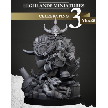 Highlands Miniatures - Sons of Ymir - Dwarf Brewer x1