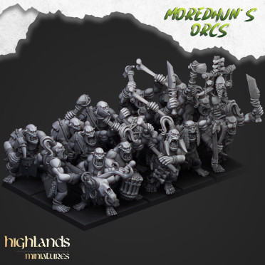 Highlands Miniatures - Moredhun's Orcs - Cave Orcs x15