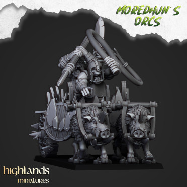 Highlands Miniatures - Moredhun's Orcs - Orc Chariot x1