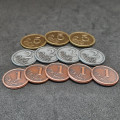 Set of generic metal coins of value 1, 2, 5 for board games 3