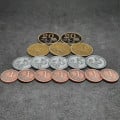 Set of generic metal coins of value 1, 5, 10, 20 for board games 2