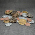 Set of generic metal coins of value 1, 5, 10, 20 for board games 4