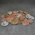 Set of generic metal coins of value 1, 2, 5 for board games 13