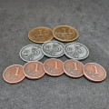 Set of generic metal coins of value 1, 5, 10 for board games 16