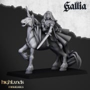 Highlands Miniatures - Gallia - Lady Of Gallia on horse