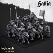 Highlands Miniatures - Gallia - Mounted Mens at Arms with EMC