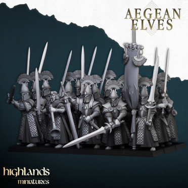 Highlands Miniatures - Aegean Elves - Swords of Messara with EMC