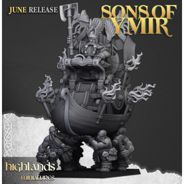 Highlands Miniatures - Sons Of Ymir - Dwarf King on Throne