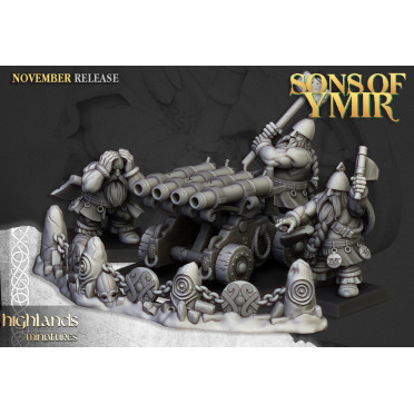 Highlands Miniatures - Sons Of Ymir - Dwarf Artillery Organ Gun