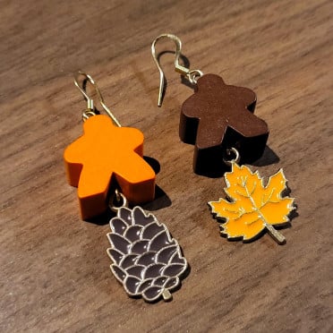 Autumn meeples, earrings