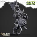 Highlands Miniatures - Steppe Goblins - Mounted Steppe Goblin Khan on wolf 0