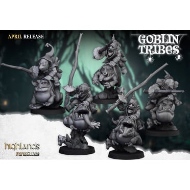 Highlands Miniatures - Swamp Goblins - Swamp Goblins Frog Riders and Frog Riders with Pike