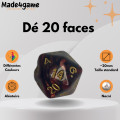 Set of 5 20-sided dice (two-tone satin marbled) 0