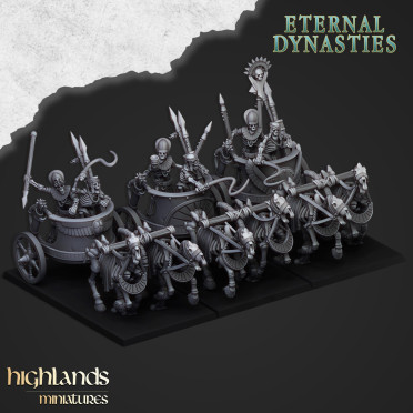 Highlands Miniatures - Eternal Dynasties - Ancient Skeletal Chariots with EMC