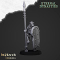 Highlands Miniatures - Eternal Dynasties - Ancient Skeletons with Spears & EMC 8