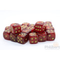 Set de 36 Dés Chessex : Glitter Ruby/Gold 0